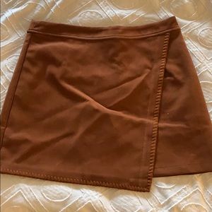 Suede wrap skirt
